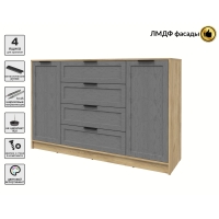 Тумба Тренд КТ-Т160 (Дуб золотой ЛДСП/ Дуб серый ЛМДФ) Ш1600 В1020 Г451